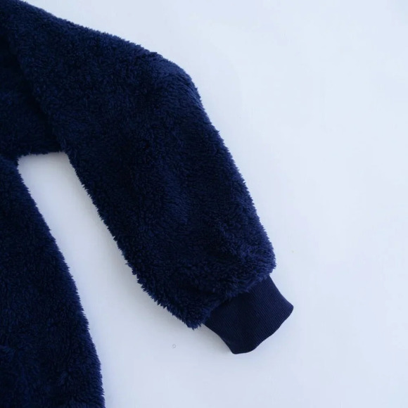 Raw Gear Navy w Orange Piping  Soft Fleece Zip Embroidered Sweater Unisex S NWT - Picture 5 of 12